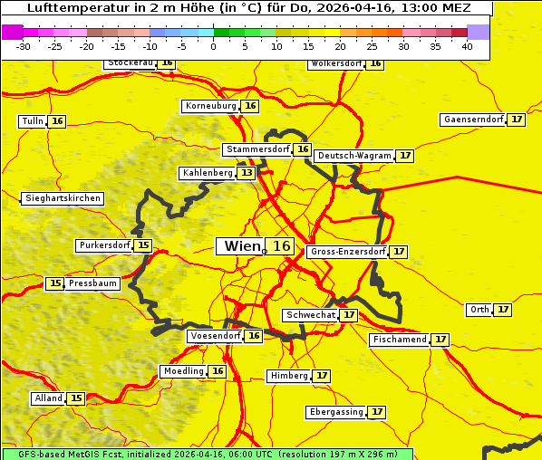 Temperatur, 16. 4. 2026