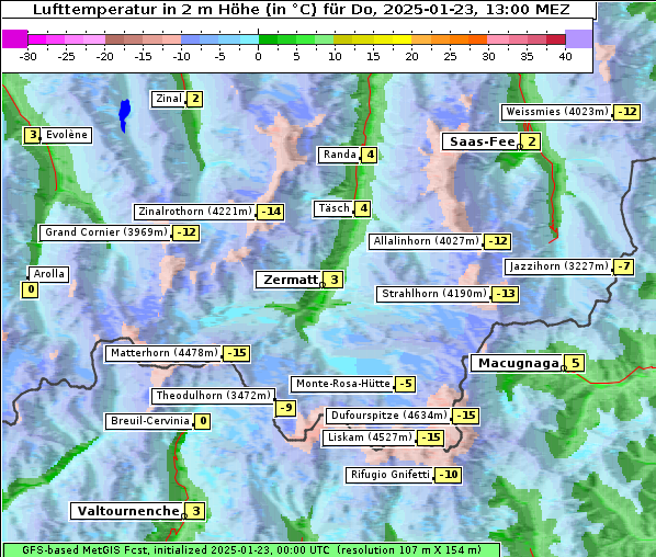 Temperatur, 23. 1. 2025