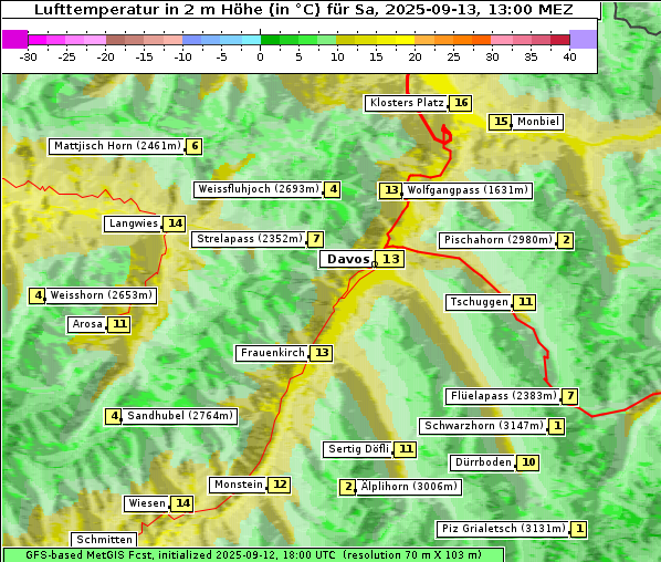 Temperatur, 13. 9. 2025