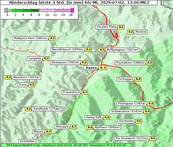 Niederschlag, 2. 7. 2025