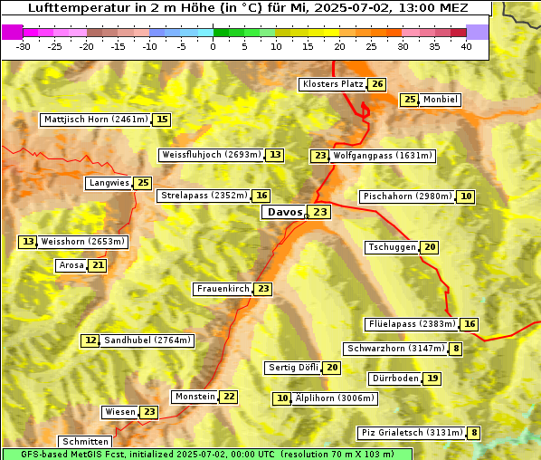 Temperatur, 2. 7. 2025