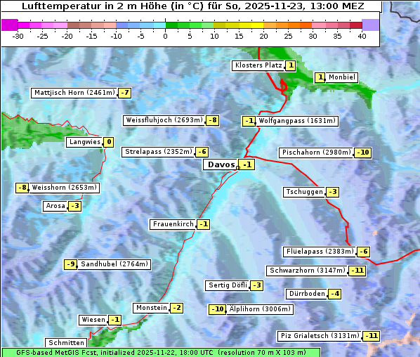 Temperatur, 23. 11. 2025
