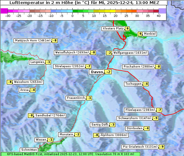 Temperatur, 24. 12. 2025