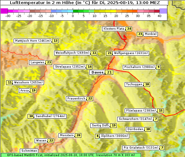 Temperatur, 19. 8. 2025