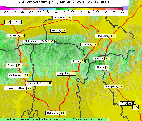 Temperatur, 26. 10. 2025
