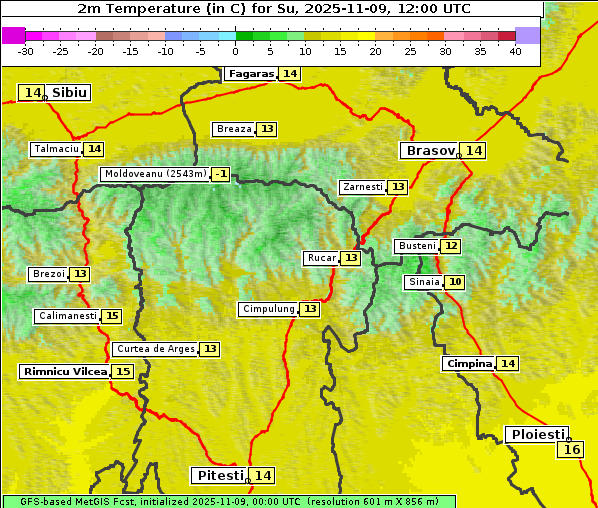 Temperatur, 9. 11. 2025