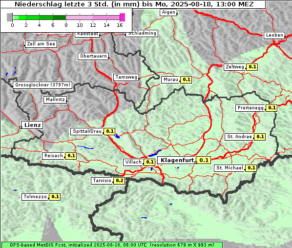Niederschlag, 18. 8. 2025