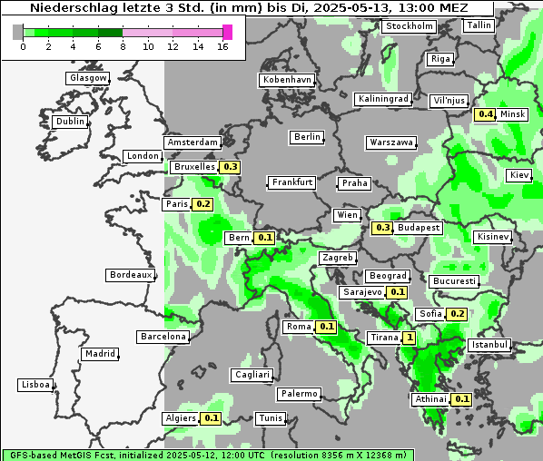 Niederschlag, 13. 5. 2025
