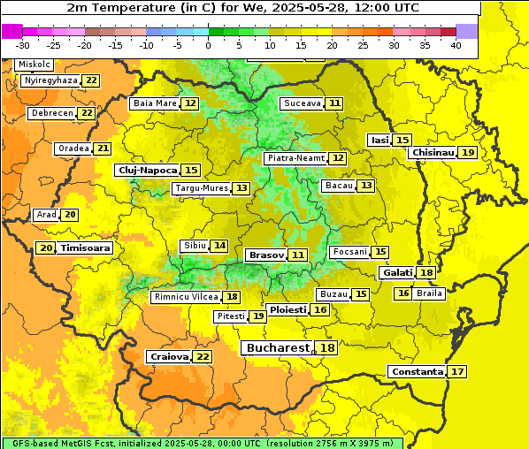 Temperatur, 28. 5. 2025