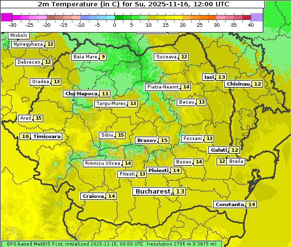 Temperatur, 16. 11. 2025
