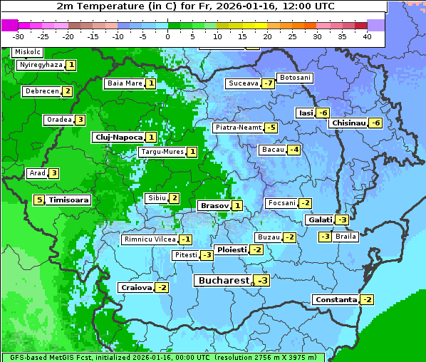 Temperatur, 16. 1. 2026
