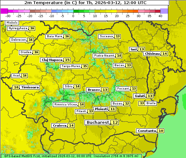 Temperatur, 12. 3. 2026