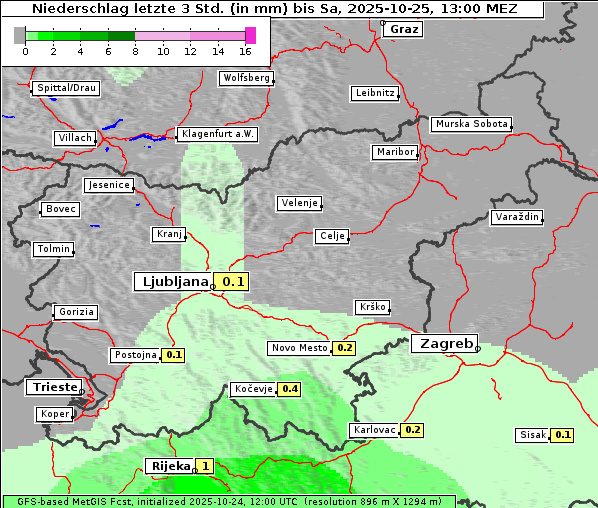 Niederschlag, 25. 10. 2025