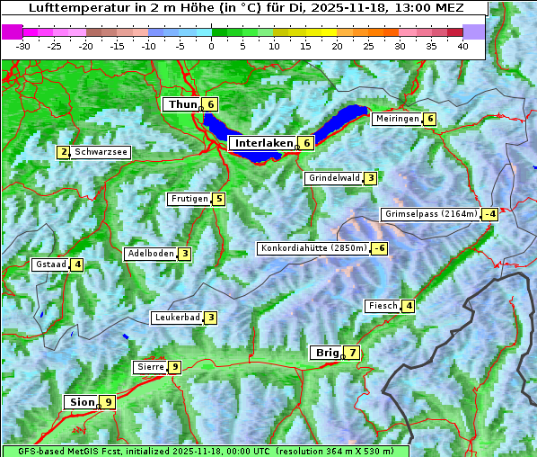 Temperatur, 18. 11. 2025
