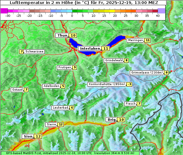 Temperatur, 19. 12. 2025