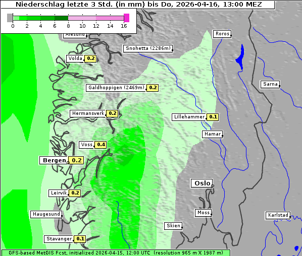 Niederschlag, 16. 4. 2026