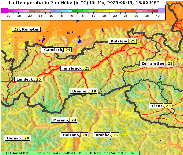 Temperatur, 15. 9. 2025