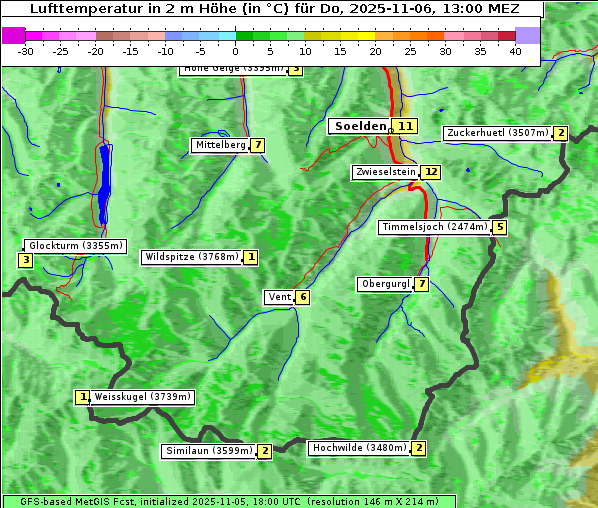 Temperatur, 6. 11. 2025