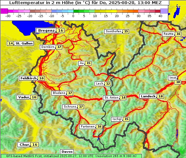 Temperatur, 28. 8. 2025