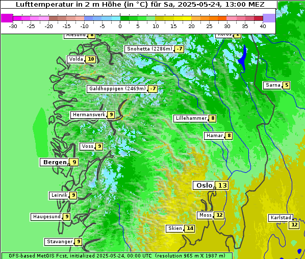 Temperatur, 24. 5. 2025