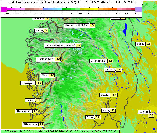 Temperatur, 10. 6. 2025