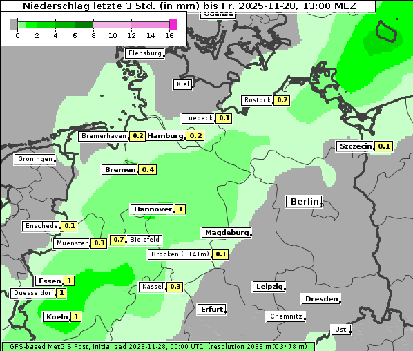 Niederschlag, 28. 11. 2025
