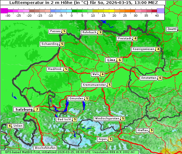 Temperatur, 15. 3. 2026