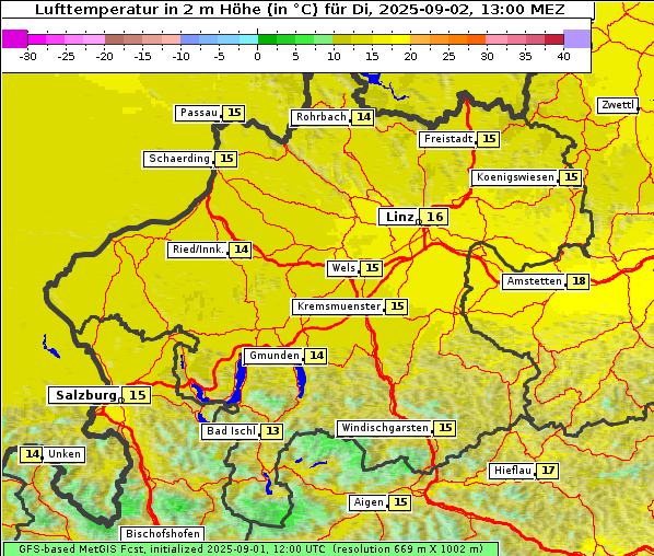 Temperatur, 2. 9. 2025
