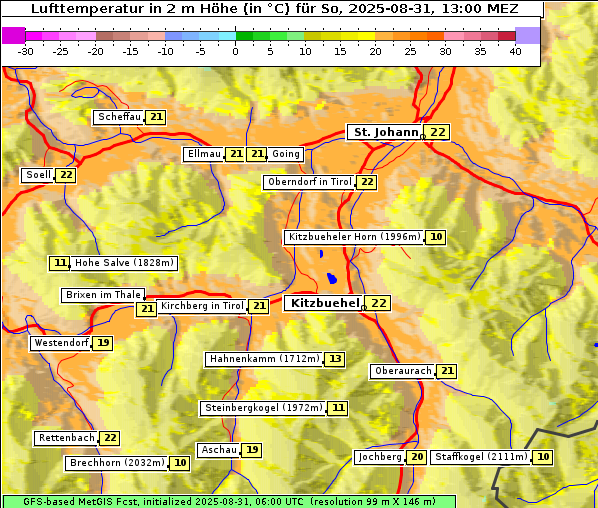 Temperatur, 31. 8. 2025