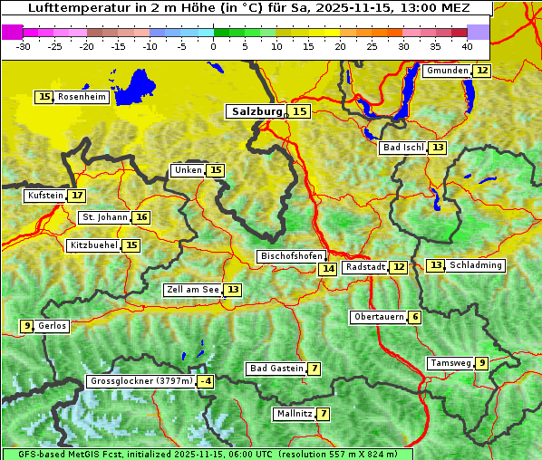 Temperatur, 15. 11. 2025