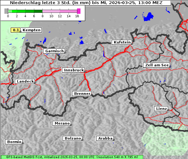Niederschlag, 25. 3. 2026