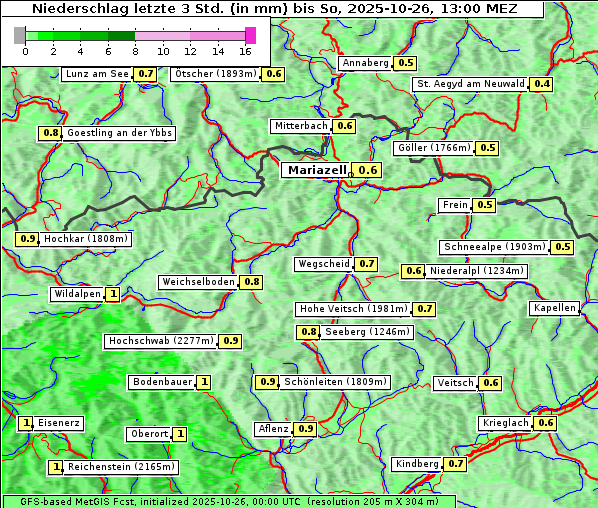 Niederschlag, 26. 10. 2025