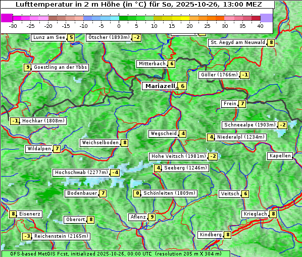 Temperatur, 26. 10. 2025