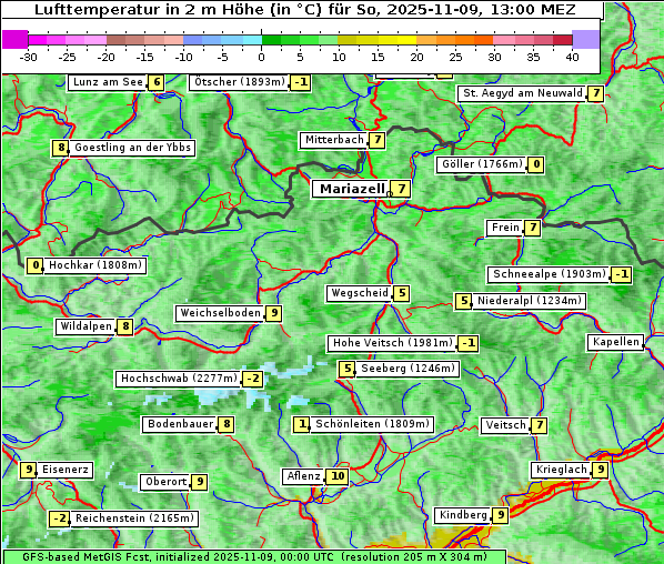 Temperatur, 9. 11. 2025