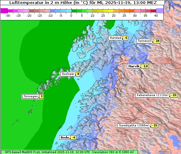 Temperatur, 19. 11. 2025