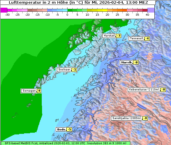 Temperatur, 4. 2. 2026