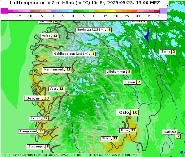 Temperatur, 23. 5. 2025