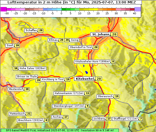 Temperatur, 7. 7. 2025