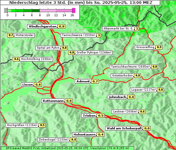 Niederschlag, 25. 5. 2025