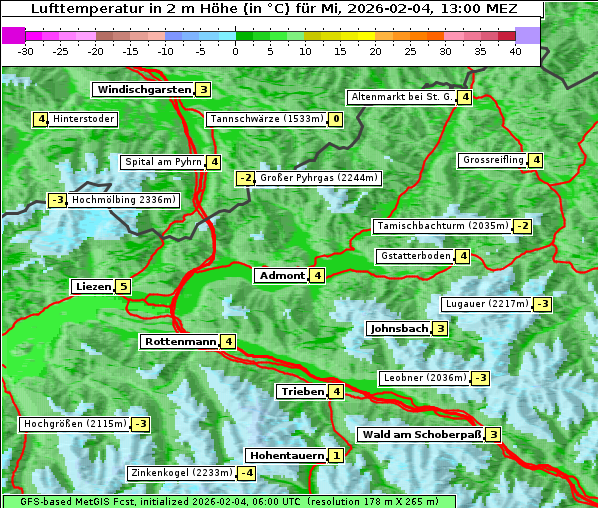 Temperatur, 4. 2. 2026