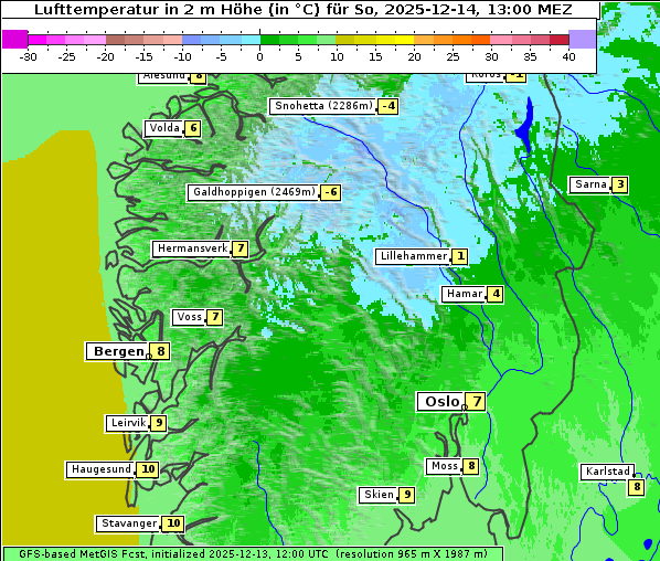 Temperatur, 14. 12. 2025