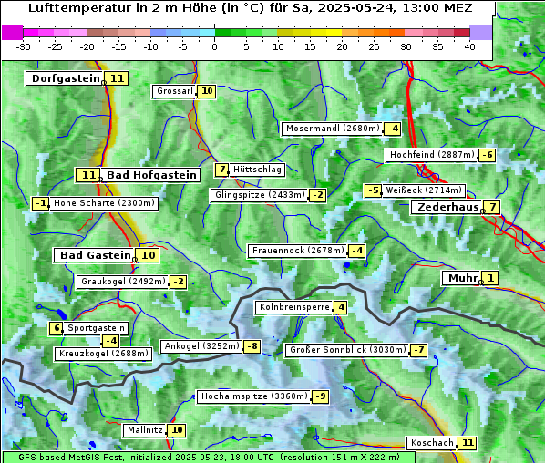 Temperatur, 24. 5. 2025