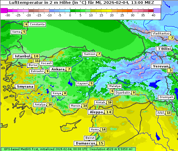 Temperatur, 4. 2. 2026