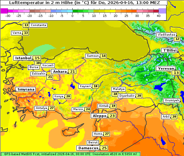 Temperatur, 16. 4. 2026