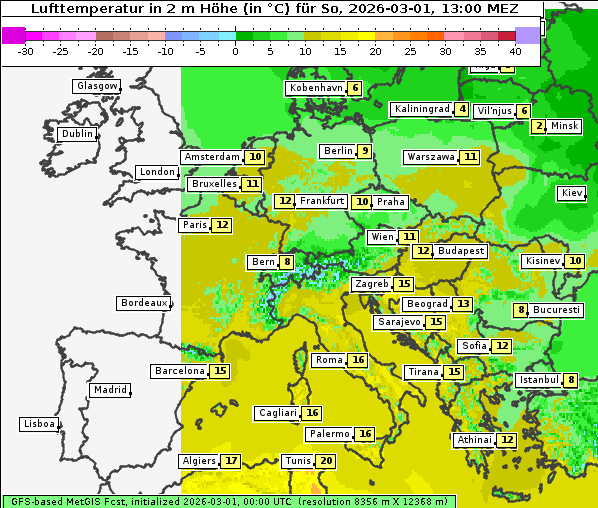 Temperatur, 1. 3. 2026