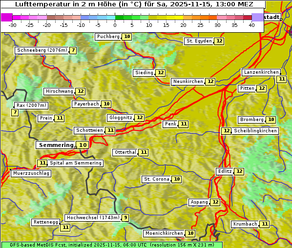 Temperatur, 15. 11. 2025