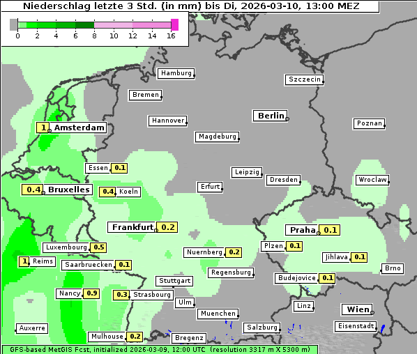 Niederschlag, 10. 3. 2026