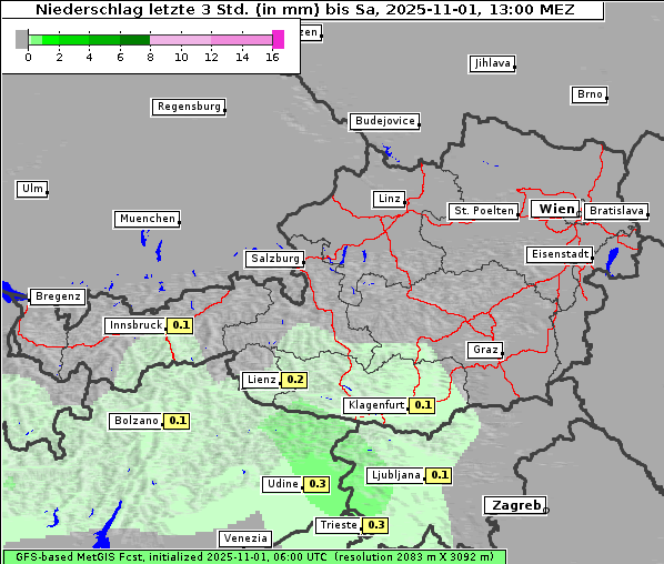 Niederschlag, 1. 11. 2025