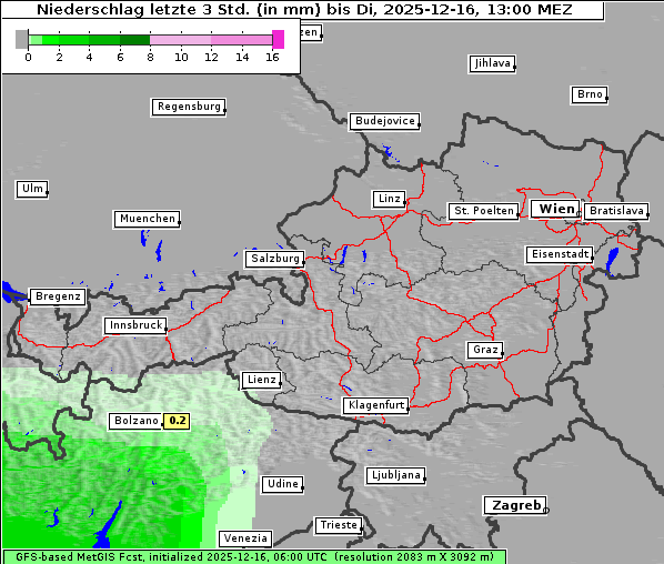 Niederschlag, 16. 12. 2025