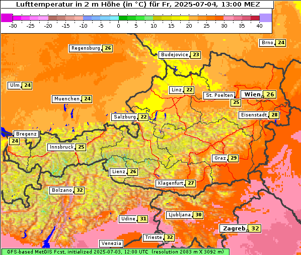 Temperatur, 4. 7. 2025